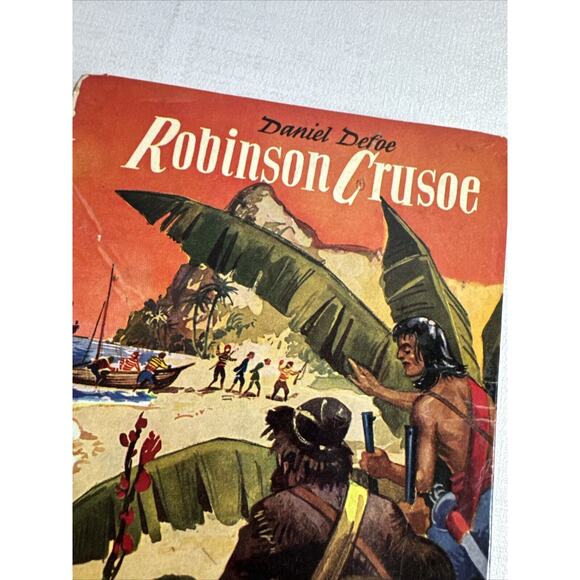 Robinson Crusoe Daniel Defoe Vintage Mid-20th century German/Deutsch edition - Picture 2 of 15